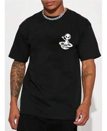 Camiseta Gráfica De Alien  180g 100% Algodón  Tallas Sxxl  M - Negro - Ver 1
