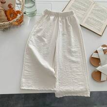Ropa informal para Chica adolescente de 2 a 8, 9 y 12 años, pantalones para niñas, pantalones de Color sólido, pantalones para niños, ropa bonita y elegante para niñas - Blanco - Ver 4