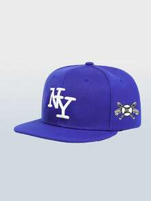 1 Piece Of Men's NY Snapback Cap, Personalized With Embroidered Letters Baseball Hat, Streetwear, Casual Hat For Spring/Autumn Outdoor, Travel, Beach Trip - Multicolor - View 10