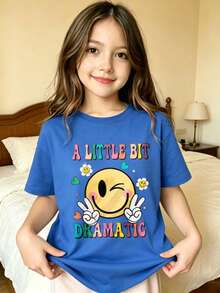 A Dramatic Printed T-Shirt For Kids - Blue - View 8