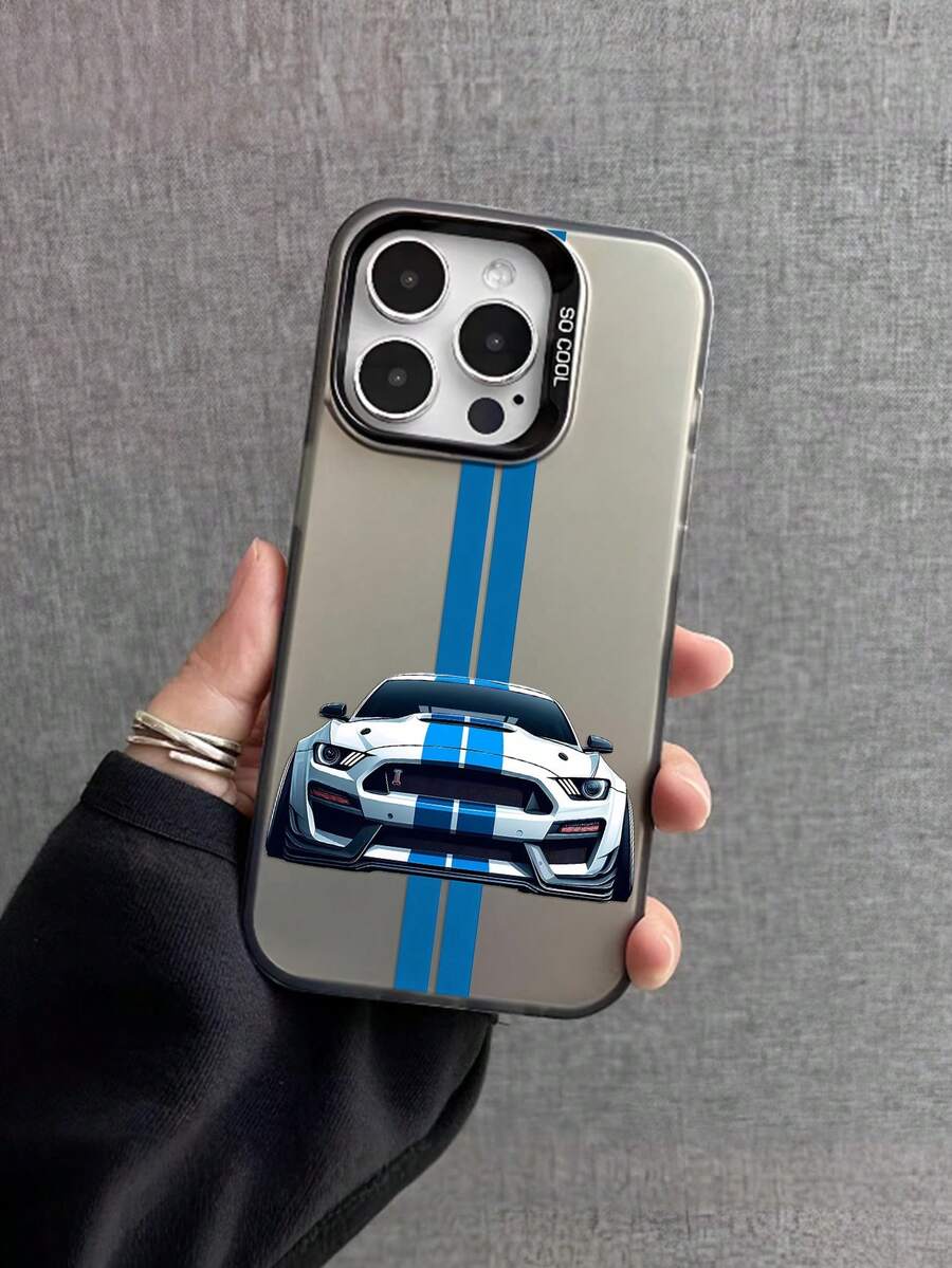 1個手繪汽車圖案手機殼，霧面防摔相機保護手機套，適用於 iPhone 11, 12, 13, 14, 15, 16 Pro Max X, XS, XR, 16e, 15 Plus, Galaxy A03, Galaxy A05, A05S, A12, A14, A15, A32 4G 5G, A35, A52/A52s 5G, A16, A17, A36, A57 4G, A58 4G, A60, A78 4G, A94, A95, C21Y, C30, C35, C53, C67 4G - 彩色 - 查看 1