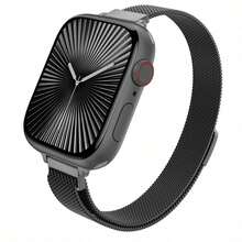 适用于 40mm、41mm、38mm、42mm、44mm、45mm、49mm、46mm 的纤薄米兰尼斯磁性网状表带，不锈钢材质，兼容 Series 10、9、8、7、6、5、4、3、2、1、Ultra 和 SE。 - 黑色 - 查看 18