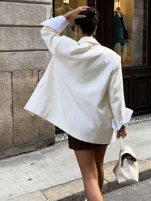 Women's Lapel Loose Commuter Contrast Color Casual Long-Sleeved Suit Jacket - Multicolor - View 7