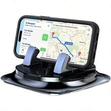 360° Rotating + Silicone Non-Slip Base Stable Car Phone Holder - Shock-Absorbing Mount Suitable For Dashboard Navigation (Fits All Phone Models) - Car Mount - View 2