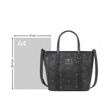 MCM Toni Visetos 女款刺繡 Logo 單肩斜挎包 - 黑色MWPAATN04BK001 - 查看 8