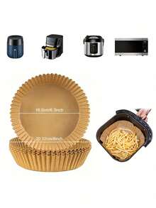 100 Sheets Of Air Fryer Liners, Durable Baking Paper, Moisture-Proof, Oil-Proof, And Waterproof, Disposable, Suitable For Ovens And Air Fryers, Healthy Cooking, Perfect For Home Kitchens - 查看 4