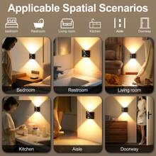 1/2 buah Lampu Dinding Sensor Gerak LED Kepala Ganda, Lampu Malam LED Pintar, Lampu Dinding Sensor Magnetik Dalam Ruangan, Bertenaga Baterai, Suhu Warna dan Kecerahan Dapat Diatur, Cocok untuk Lorong, Kamar Mandi, Kamar Tidur, Dekorasi Rumah - Beraneka warna - View 9