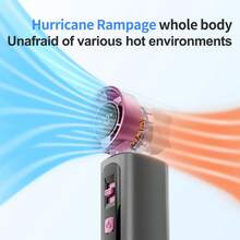1pc M05 100-Level High Speed Handheld Fan, New USB Mini Portable Rechargeable Turbo Fan, 2000mAh - Multicolor - View 5