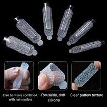 24件組3D美甲矽膠模具套裝,含美甲貼紙模板與可重複使用矽膠美甲模具,適用於居家與美甲沙龍使用 - 彩色 - 查看 6