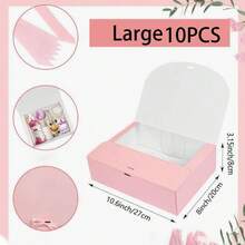 10pcs/4pcs/1pc - Brown Gift Box With Lid And Ribbon, Suitable For Bridesmaid Invitation Box, Wedding Gift Box, Birthday Gift, Baby Shower Favor, Valentine's Day Gift, Etc. - Light Pink - View 15