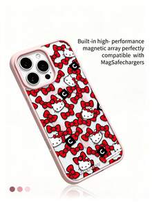 Miniso Sanrio Hello Kitty hautfreundliche magnetische kabellose Ladehandy-Hülle, Sommer Handyhülle, Urlaubsgeschenk, rutschfest, stoßfest, abwischbar für iPhone 17, 17 Air, 17 Pro, 17 Pro Max, 11, 12, 13, 14, 15, 16 Pro, 16 Pro Max, 14 Plus, 15 Plus, 16 Plus, 16 Pro, 16 Pro Max, XR - Transparent - Übersicht 9