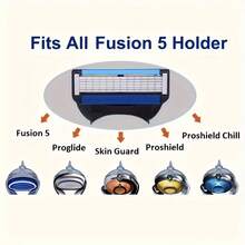 Fusion 5 Men's Manual Razor Set, 6-Blade, 2 Colors Available, Reusable Blades, Smooth Shaving Experience, Easy To Clean, Metal Razor Replacement Parts Suitable For Beard, Mustache, Armpit Hair And Leg Hair Trimming - Multicolor - View 4
