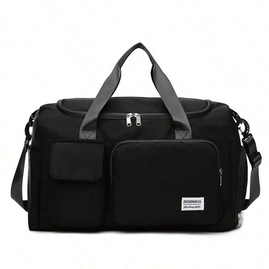 1Pc Large Capacity Travel Bag, Portable Portable Storage Bag, Sport Gym Bag For Women Men Shoulder Crossbody Bag, With Shoes Compartment And Wet Dry Storage Pockets Workout Fitness Yoga Pilates Swim Beach Luggage Travel Duffle Bag, Gift For Women Men, Travel Essential - Multiple Styles - View 1