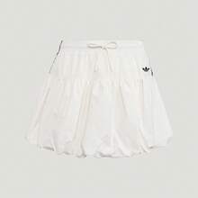 Adidas Originals 女士泡泡裙，梭织迷你裙 KU4774 - 黑與白 - 查看 3