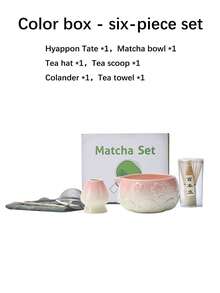 6/9pcs Portable Matcha Travel Set - Complete Japanese Tea Ceremony Utensils, Including Ceramic Bowl, Bamboo Whisk And Spoon, Strainer, Tray And Carrying Bag - Perfect Gift For Tea Lovers - Multicolor - View 21