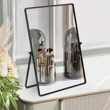 Large Bathroom Vanity Mirror, Metal Stand Makeup Mirror, Desktop Dressing Mirror, Portable Bathroom Mirror, 360 Degree Rotation, Home Decor, Bedroom Accessory, Bathroom Decor, Multi-Functional Mirror, Suitable For Bathroom, Office, Bedroom, Wedding, Back To School, Halloween, Christmas Best Gift - Multicolor - View 17
