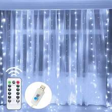 1件裝 3x1m/3x2m/3x3m USB 窗簾燈 節日 LED 氛圍燈 遙控多功能 氛圍裝飾燈 適用於聖誕節、萬聖節、新年、派對與婚禮 - USB窗簾燈串 - 查看 2