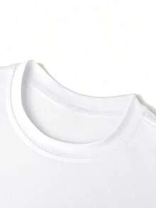 Short-Sleeved T-Shirt With Round Neck And Fun Print For Teenage Girls, Summer Top - Putih - View 6