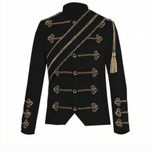 Retro European Court Style Performance Costume, Cosplay Men'S Clothing, Nightclub DJ Performance Outfit, Performance Dress Suit - Black - View 2