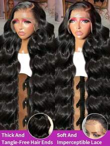CEXXY #4-27 Honey Blonde Brazilian Human Hair Wig Wavy 13x6 Inch Lace Front Wig 200% Density Transparent Lace Frontal Wig With Baby Hair - Natural Black - 查看 6
