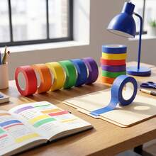 6-Roll Colorful Masking Tape Set, Removable & Residue-Free, Multi-Purpose Art Tape Suitable For Painting, Crafts, School Projects, Scrapbooking, Decoration - Colored Masking Tape - View 2