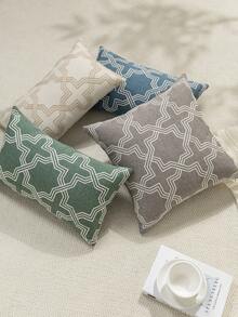 1 pieza Funda de almohada decorativa bordada con patrón geométrico gris, funda de almohada decorativa bordada con líneas geométricas minimalistas modernas, adecuada para decoración interior, funda de almohada para todas las estaciones, no incluye relleno de almohada - Gris - Ver 7