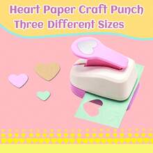 3pcs Heart-Shaped Punch Cutter Set, Sizes 1 Inch (25mm), 5/8 Inch (15mm), 3/8 Inch (8mm), Random Color, Portable, Suitable For Paper Craft, Card Making, Scrapbooking, Learning, Binder, Nail Art, Etc. - 3pcs Heart Paper Punch Set - View 6