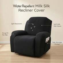 4pcs Stretch Recliner Sofa Covers, 1/2/3 Seater Slouchy Sofa Slipcovers, Elastic Recliner Couch Covers, Single Seat Recliner Sofa Covers, Elastic Sofa Covers - Multicolor - View 6