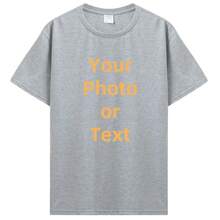 Camiseta Personalizada, Camiseta con tu Foto, Logotipo de Marca o Texto, para Hombre y Mujer, Algodón Premium, Regalo - Blanco - Ver 5