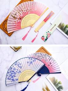1 chiếc quạt gấp tua rua phong cách vintage mùa hè, quạt cầm tay thanh thoát di động, quạt trang trí cho trang phục múa sườn xám, dùng trong nhà & ngoài trời đi chơi hàng ngày, vật dụng thiết yếu cho kỳ nghỉ, lựa chọn quà tặng mùa hè - Nhiều màu - Xem 10