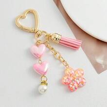 1pc Sweet Pink Heart Evil Eye Resin Keychain, Exquisite Flower Pendant DIY Accessory, Versatile Bag Charm, Daily Wear Decorative Item, Gentle Girly Style Unique Design, Thoughtful Exquisite Gift For Best Friends - View 13
