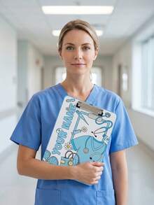 1pc Personalized Nurse Clipboard 2026, Customized Name Nursing Student Gift, Cute Medical Brush Stethoscope Clipboard Suitable For RN LPN, Nursing Office Desk Decor, Teacher Back To School Gift - Multicolor - View 7