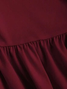 Vestido bandeau ajustado con hombros oblicuos para mujer - Color caoba - Ver 4