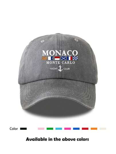 1pc Unisex Printed Distressed Washed Baseball Cap, Vintage Style, Breathable Sports Sun Hat, Suitable For Daily Outings, Fishing, Outdoor Travel