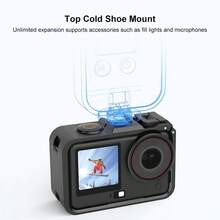 For Osmo Action 6 PULUZ Plastic Cage Vertical-Horizontal Expansion Adapter Frame With Cold Shoe (Black) - View 5