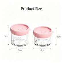 2 piezas Tarros de vidrio para comida de bebé con tapas, recipientes de almacenamiento reutilizables de 80ml y 120ml, aptos para congelador - Rosa - Ver 4