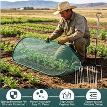 28/7pcs Pop-Up Plant, Vegetable, And Fruit Insect Protection Cover Set = (4/1 Insect-Proof Net + 24/8 Ground Pegs) Anti-Bird And Insect Barrier, Protective Cover For Flower Planting - 28 chi tiết/bộ (4 tấm lưới phủ + 24 cọc cắm đất) - Xem 3