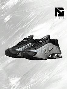 Nike Shox R4 Metallic Silver – Men's Lifestyle Sneakers – Shoes For Man -Vintage-Spring & Summer-Inspired Running Shoes, Shock-Absorbing Comfort, Gym To Streetwear Casual Wear-Mother's Day Gifts-Father's Day Gift-HQ1988 007 - 金屬銀/黑/金屬銀/金屬銀 - 查看 2