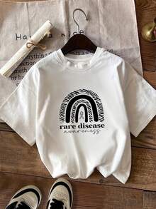Short-Sleeved T-Shirt With Curved Logo Print Featuring A Zebra Design - 白色 - 查看 5