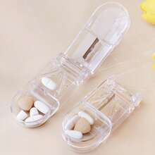 1pc Portable Adult & Child Pill Crusher Grinder, Compact Outdoor Pill Storage Box, Refillable Pill Vitamin Medicine Container With Dispenser, Suitable For Vacation Travel, Lightweight Travel Essential Like Cod Liver Oil - Multicolor - View 9
