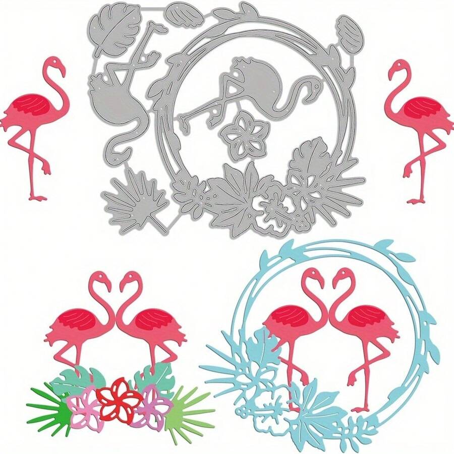 火紅金剛鳥金屬切割模具組－專業DIY剪貼簿模板、手工賀卡工具與節日手工裝飾套件 - DIY火烈鳥 - 查看 1