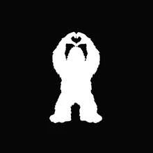 Tiny Bigfoot Heart Hands Vinyl Decal: Sasquatch Hidden Car Sticker,Car Rearview Mirror Stickers - Car Accessories - A - View 9