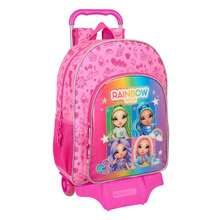 Safta | Large Rolling Backpack Rainbow High Compact Evolution, Removable, School Backpack With Included Trolley, Ergonomic Padded Shoulder Straps, Bottle Holder, Height - Option 2 - View 2