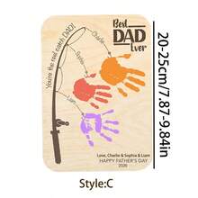 Personalized Father's Day Handprint Art Project Best Dad Best Grandpa With Kids Doodle DIY Gift For Dad/Grandpa, Personalized Handprint Sign, DIY Wooden Keepsake Gift For Dad/Grandpa - C-father's Day Handprint Art - View 21
