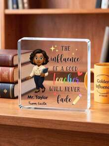 1/3/5Pcs Custom Photo Acrylic Plaque, Personalized Name Text Standee, Teacher's Day & Graduation Gift, Desktop Decor For Home And Classroom - Multicolor - View 5