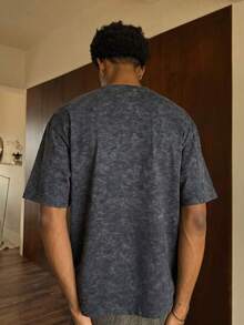 Camiseta suelta de estilo vintage americano con lavado negro de FRACTYR, con gráfico impreso "Road Truth Life", ropa casual y transpirable para exteriores SLXZ - Negro - Ver 5