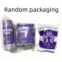 100pcs Lavender Scented Drawstring Trash Bags, Thick Large Size Multi-Purpose High Density Polyethylene Disposable Odor-Eliminating Garbage Bags, Suitable For Kitchen, Bathroom, Bedroom, Living Room And Toilet - Multicolor - View 3
