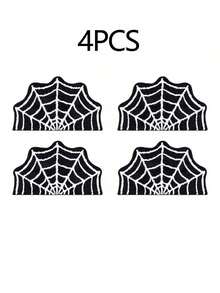 1/2/4pcs Winter Gothic Spider Web Door Mat - Non-Slip, Machine Washable, Soft Polyester Material, Suitable For Bathroom, Kitchen, Porch - Decorative Spider Web Rug, Full Of Halloween Season Atmosphere, Perfect For Bedroom Decor, Room Arrangement, Christmas Gift, Easter - Multicolor - View 12