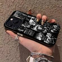 Funda para teléfono estilo artístico inspirado en la banda, compatible con fundas para teléfonos , Apple, VIVO, OPPO, , Transsion, ,  y Honor. Hecha de material TPU, ofrece protección contra golpes y caídas. - Negro - Ver 5