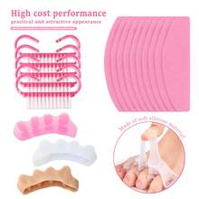 Soft Silicone Toe Separator With Nail File And Cleaning Brush Set, Home Pedicure And Manicure Nail Care Tools - Multicolor - View 7